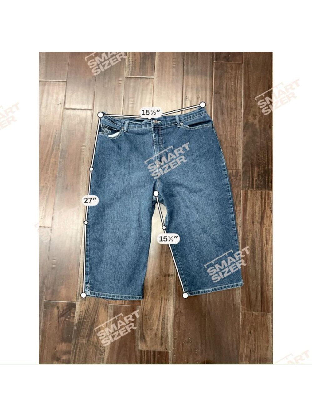 Gloria Vanderbilt 16 Denim Bermuda Shorts Embellished Pockets Boho Soft Girl - Picture 10 of 11
